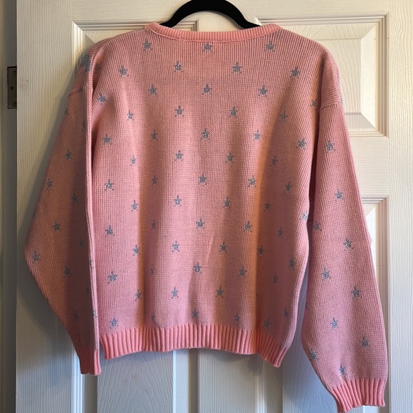 Vintage Pink and Silver Holiday Botanical Motif Crewneck - Picture 4 of 8